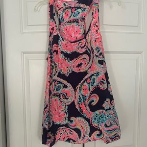 Lilly Pulitzer multicolored silk razor back long tank top large